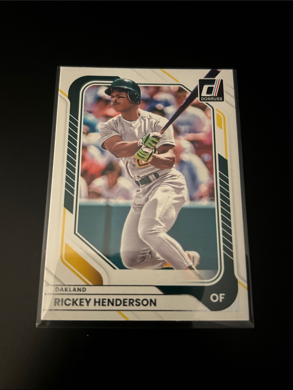 Donruss Rickey Henderson Baseball Card - Green and White